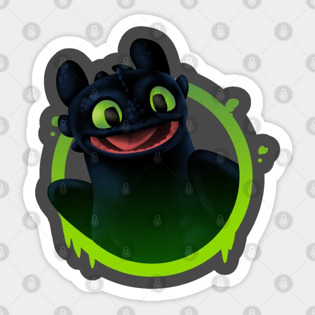 Happy Toothless Dragon Sticker by Digital Magician